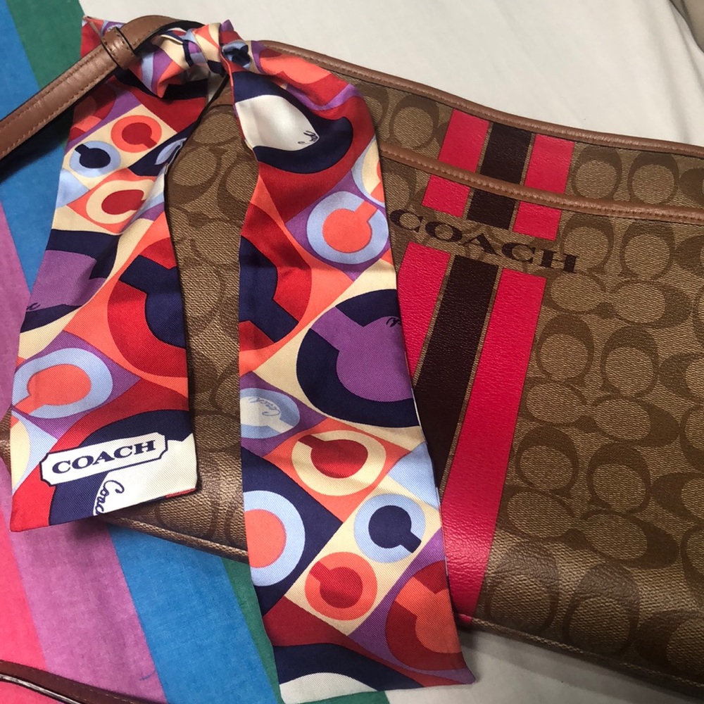 Coach Crossbody Purse in Brown and Red